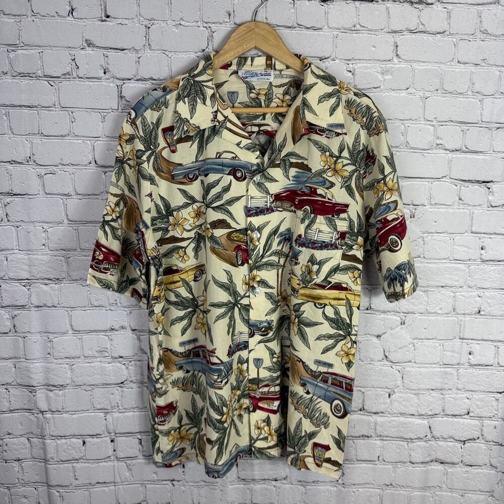 Cruisin USA Retro Auto Hawaiian Button Down Shirt XL St. Louis